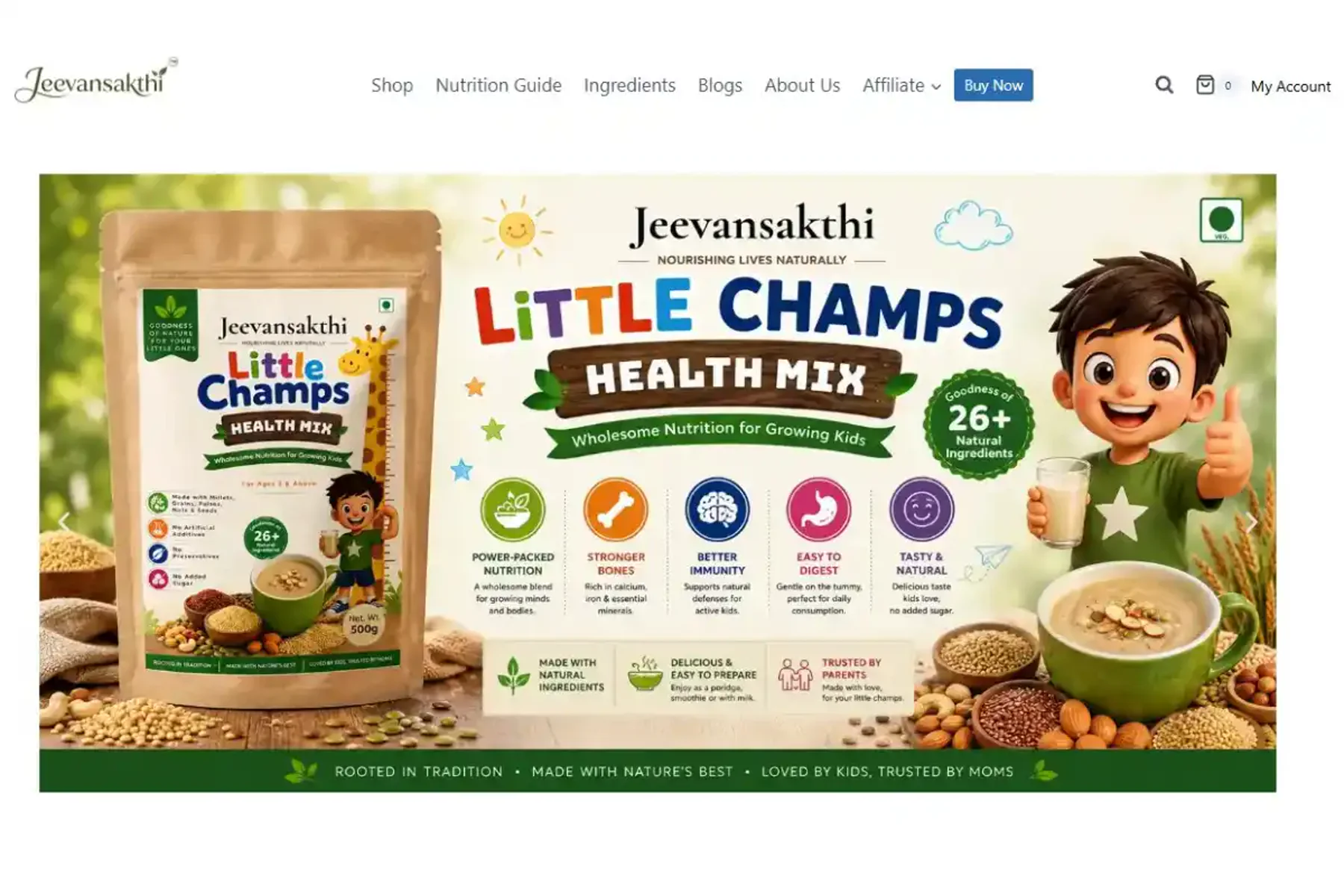 Jeevansakthi Health Mix online store homepage